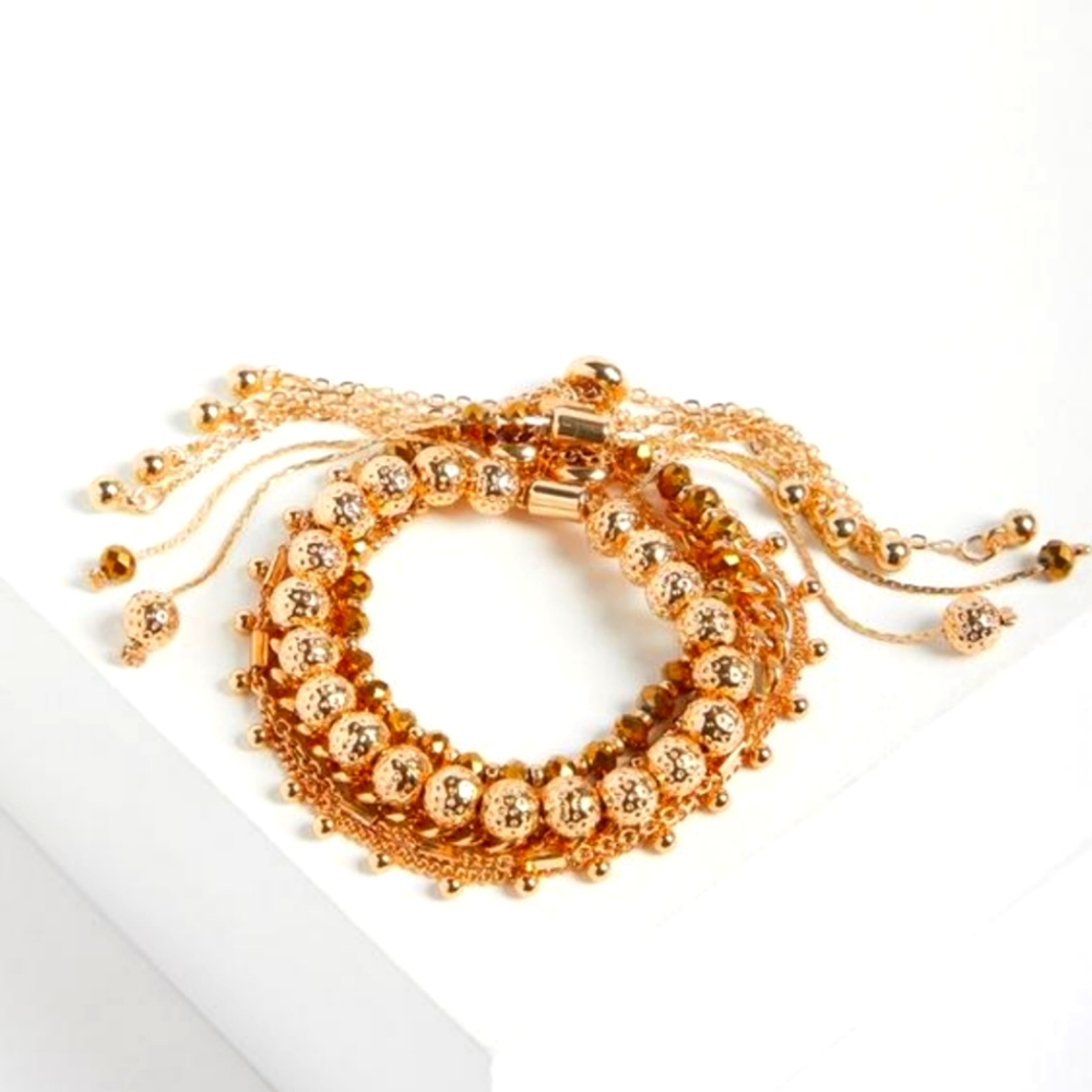 Torrid Pull Clasp Bead and Sparkle 5 Row Bracelet Jewelry